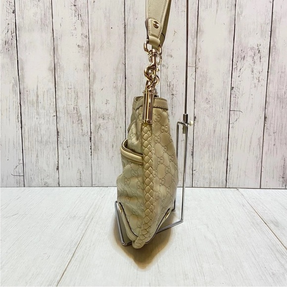 Gucci Gold-Tone Beige Shoulder Bag - Picture 5 of 16